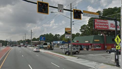 The HAWK traffic signal near Northeast Plaza on Buford Highwy. Google Earth