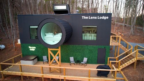 The Lens Lodge is a unique Airbnb listing in the North Georgia town of Ellijay.