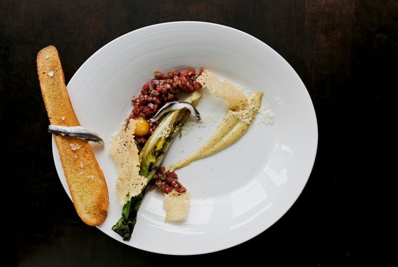 Grilled steak Caesar tartare is an example of a dish that might be presented to you at Gunshow. Courtesy of Angie Mosier
