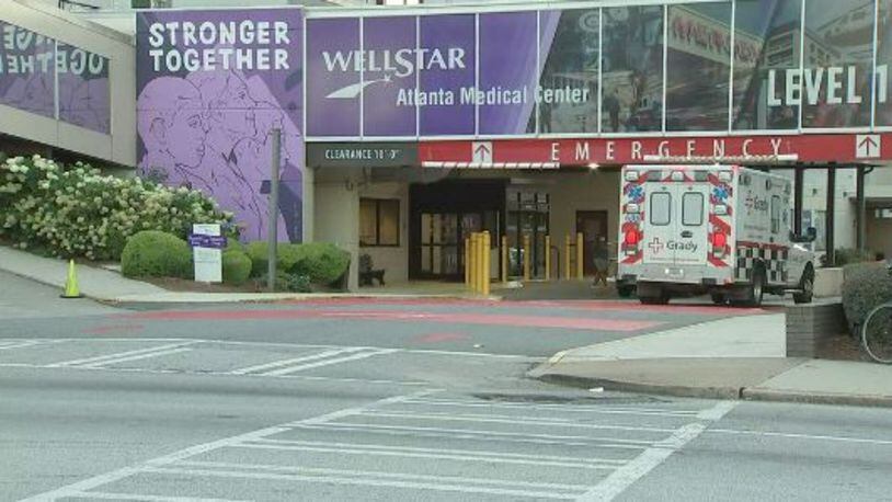 Police said a shooting victim was in critical condition after being dropped off at Wellstar Atlanta Medical Center.