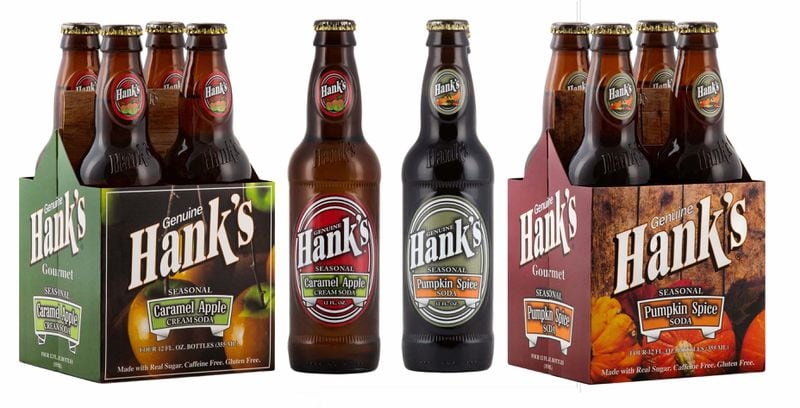 Pumpkin spice and apple caramel soda from Hank’s Gourmet Beverages. Courtesy of Hank’s Gourmet Beverages