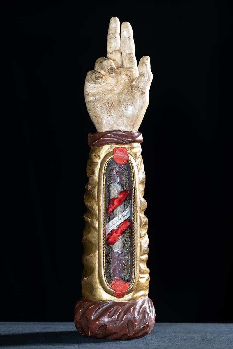 Parts of the arm bone of St. Jude Thaddeus will be on display at three metro Atlanta churches. The first-class relic has drawn thousands of the faithful in the United States to venerate and pray with the apostle. (Treasures of the Church)