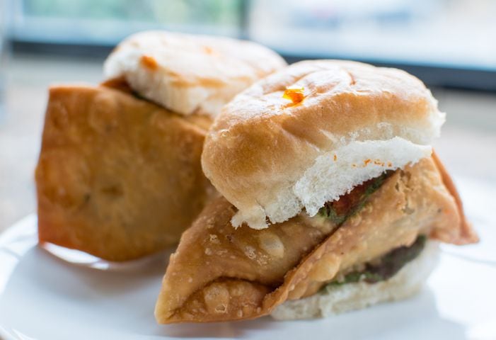 The samosa pav from Cherians International Grocery. CONTRIBUTED BY HENRI HOLLIS