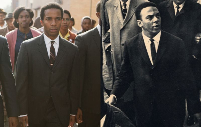 Andrew Young was played by Andre Holland in "Selma." (Left photo: Atsushi Nishijima/Paramount Pictures. Right photo: AJC Archive)