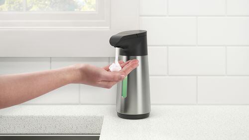 With the no-touch feature, there’s no touching the soap dispenser with unwashed hands, and this can help promote better hygiene in the kitchen. (Kohler)