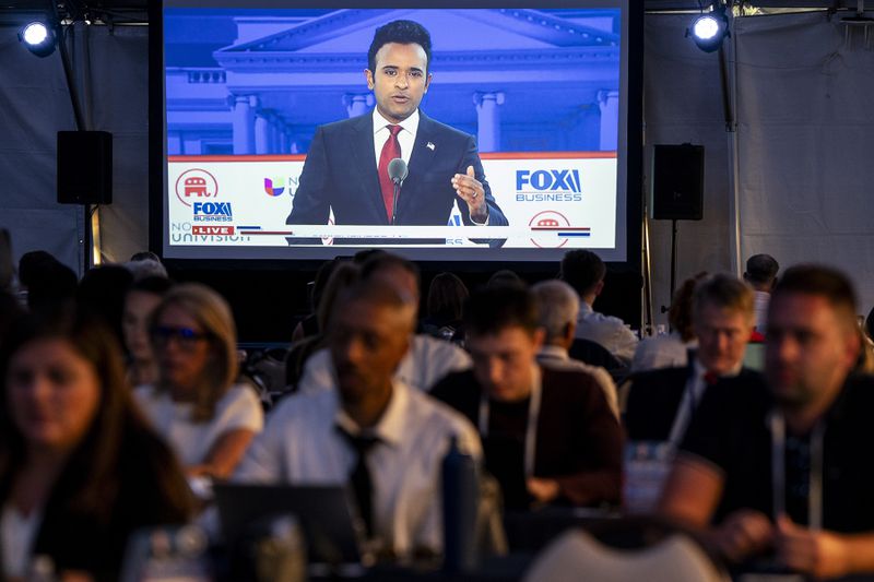 Entrepreneur Vivek Ramaswamy drew attacks from several rivals on the state during Wednesday's GOP presidential candidates debate. (Haiyun Jiang/The New York Times)
                      