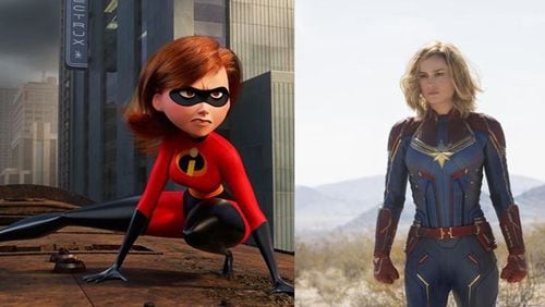 Incredibles 2 (left) and Captain Marvel are two of the movies offered in the "Movie in the Park" series this month.
