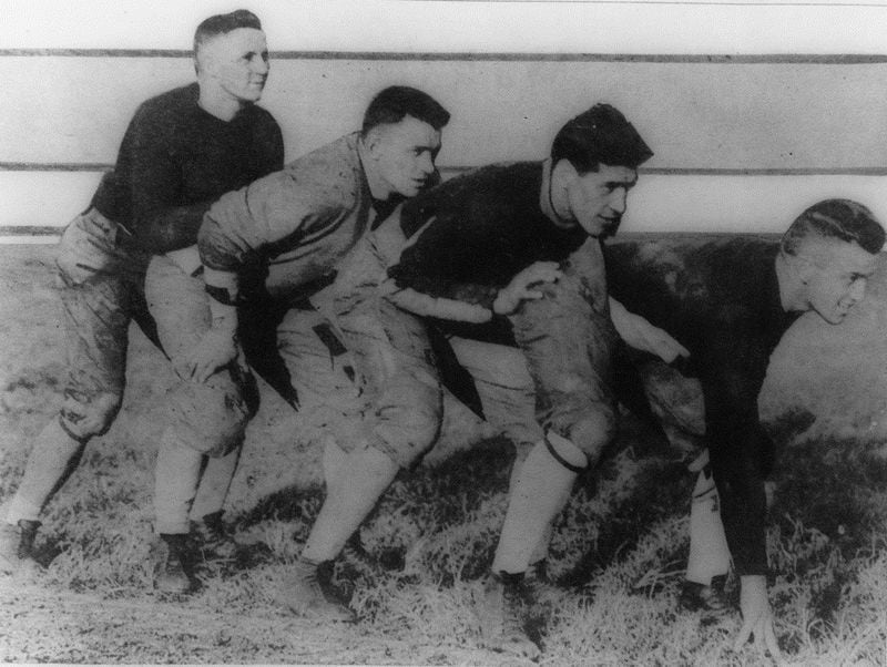 A photo of Georgia Tech backs Everett Strupper, Judy Harlan, Joe Guyon and Albert Hill, all of whom were named to All-America teams in 1917. (Georgia Tech Archives)