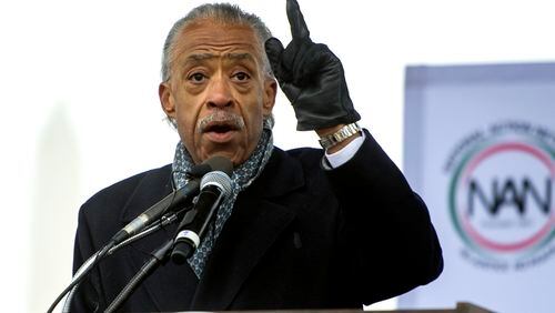 Rev. Al Sharpton speaks at a rally to honor the Rev. Martin Luther King, Jr. in Washington, Saturday, Jan. 14, 2017.