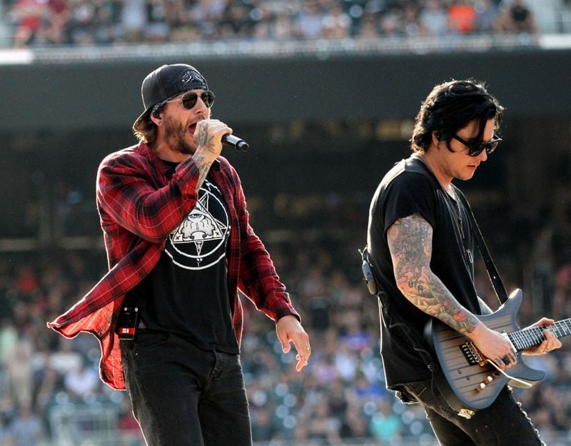  Avenged Sevenfold singer M. Shadows and guitarist Synyster Gates. Photo: Robb Cohen Photography & Video /RobbsPhotos.com