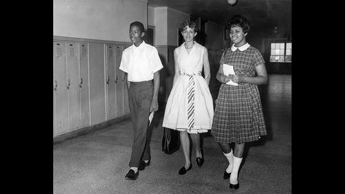 Students walking the halls at Brown High School in 1961. (AJC file photo/Bill Wilson)