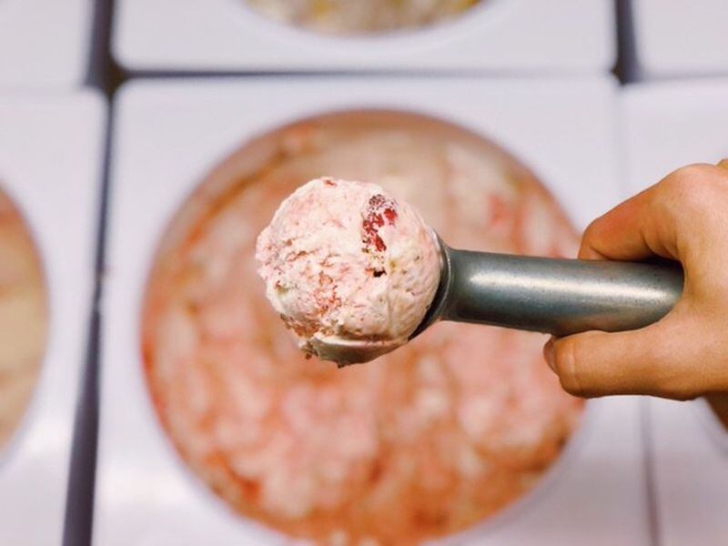  Four Fat Cows serves up a strawberry balsamic ice cream this summer. Photo courtesy of Four Fat Cows.