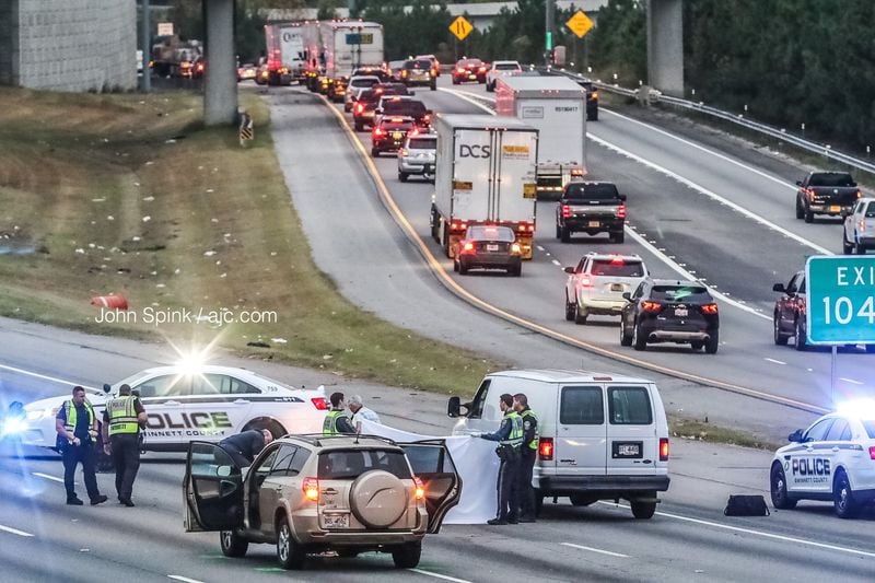 Gwinnett County police investigated a deadly pedestrian incident in the southbound lanes of I-85 at Boggs Road. Traffic was diverted off the interstate onto an access road for hours Thursday morning.