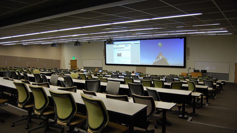 Using a classroom that normally holds 305 students, Tech researechers found that, if students had to be seated at least six feet apart, the room would only hold 78 students – less than people would assume. After restricting seats near high activity areas, just 60 students can fit in this room – a mere 20% of the room’s original capacity.