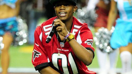 Silento showcased his moves before a Falcons game in November. Photo: Getty Images.