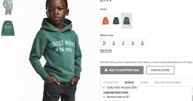 An image on H&M U.K. e-commerce site caused a social media uproar