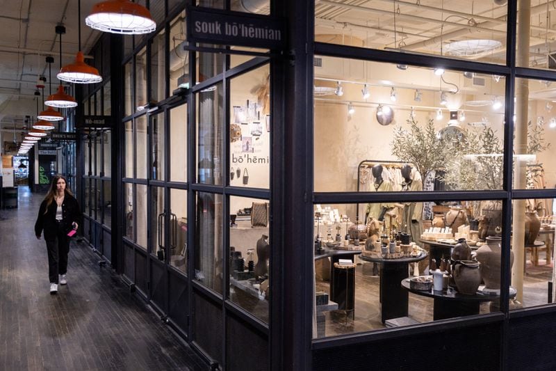 A view of Vanessa Coore Vernon’s store the Souk Bohemian in Ponce City Market in Atlanta on Tuesday, April 16, 2024. (Arvin Temkar / arvin.temkar@ajc.com)