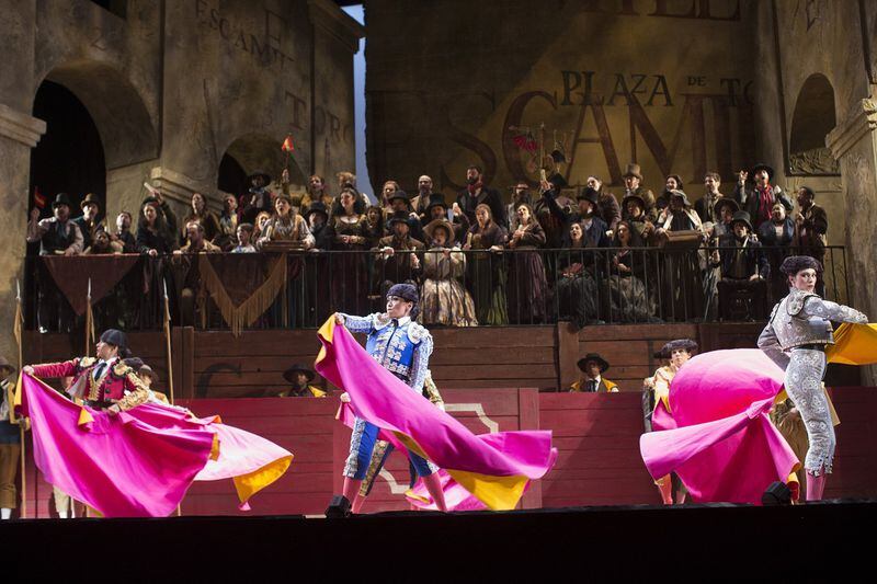 Members of the Atlanta Opera Chorus perform in the 2012 Atlanta Opera production of “Carmen.” CONTRIBUTED BY JEFF ROFFMAN