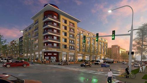 Rendering of Herndon Square Apartments. (Credit: Hunt Companies)