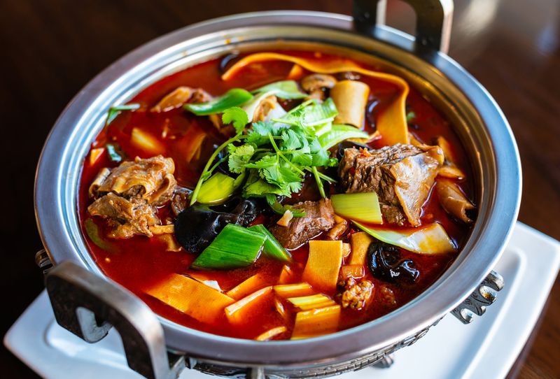 The Hot and Numbing Beef Brisket in Hot Pot is an ambitious dish at Fire Stone Chinese. CONTRIBUTED BY HENRI HOLLIS
