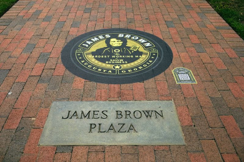 James Brown Journey Sidewalk Vinyl Tour marks 12 locations in Augusta that played a major role in the musician’s life and career. 
Courtesy of Kruhu.