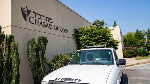 Chabad of Cobb is peaceful Sunday, June 25, 2023 after it was the focus of a small group of Neo-Nazis protestors on Saturday.  The temple always has 24-7 armed security to protect the East Cobb community Jewish temple.  (Jenni Girtman for The Atlanta Journal-Constitution)