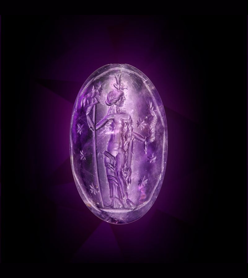 One of the delicately engraved gemstones in "Making an Impression: The Art and Craft of Ancient Engraved Gemstones" at the Michael C. Carlos Museum.