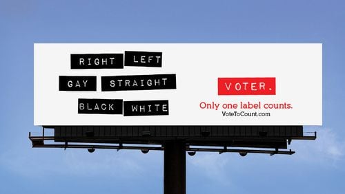 An example of the Outdoor Advertising Association of America’s new voter registration campaign, which is launching in Atlanta and other markets. Source: www.oaaa.org