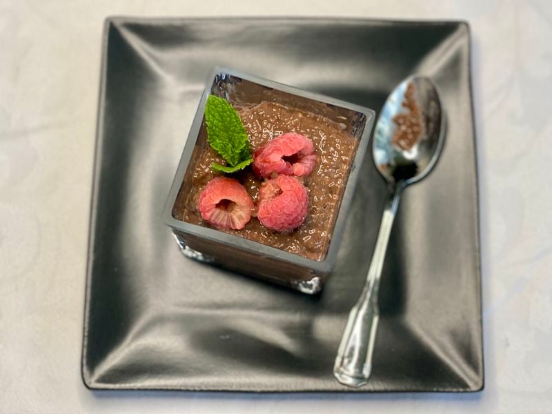 The recipe for this rich chocolate pudding doesn't call for white sugar; instead, you use honey, or maple syrup for a vegan version. Kellie Hynes for The AJC