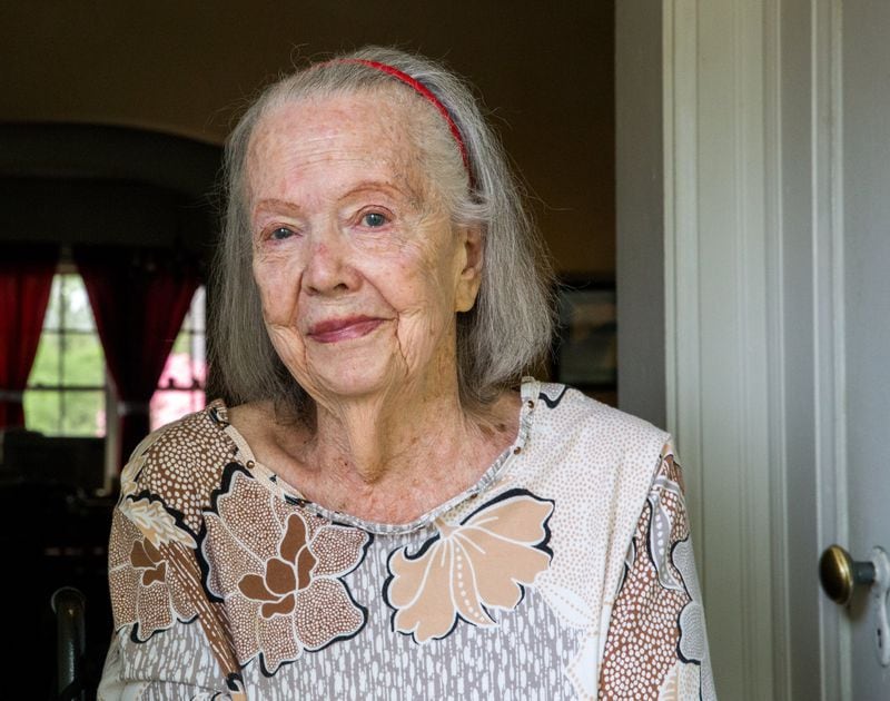 Betty Pippin, 92, is unable to leave her home and is still waiting to receive her first covid vaccine Thursday, April 8, 2021.  Pippin is on a list to received the shot at her home but has not yet been scheduled.  (Jenni Girtman for The Atlanta Journal-Constitution)
