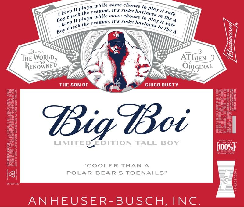 There are many specialty elements on the Big Boi Tall Boy can.