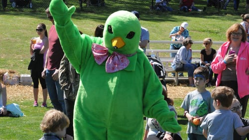 The Brookhaven Cherry Blossom Festival features fun for all ages, including an appearance by the town mascot, Brookie. CONTRIBUTED BY MATT ALEXANDRE