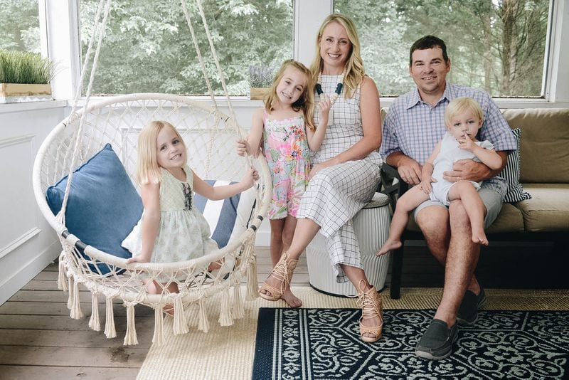 Bobby and Jessica McRae, with children Lundy, Janie and Mack, purchased their Kennesaw home in 2013 and added the screened porch. Bobby owns SouthernPro Termite and Pest Control and Jessica McRae is co-owner of SwatchPop.