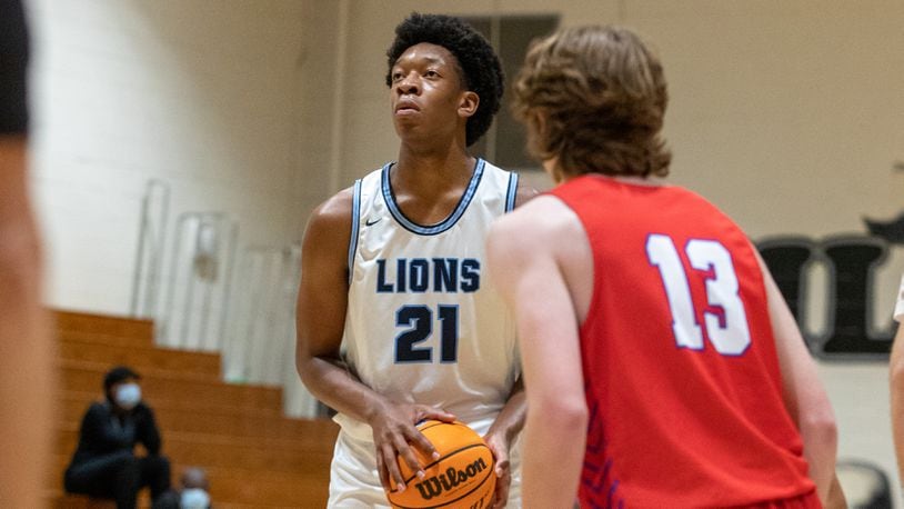 Ryan Mutombo (21), a senior at Lovett, is 6-foot-11 and rated by the 247Sports Composite as the No. 16 center in the country. (Courtesy The Lovett School)