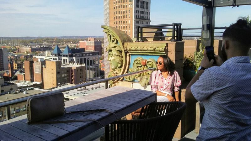 The rooftop bar at the Elyton Hotel in downtown Birmingham, Ala., provides panoramic skyline views from atop a historic circa-1909 skyscraper. CONTRIBUTED BY BLAKE GUTHRIE