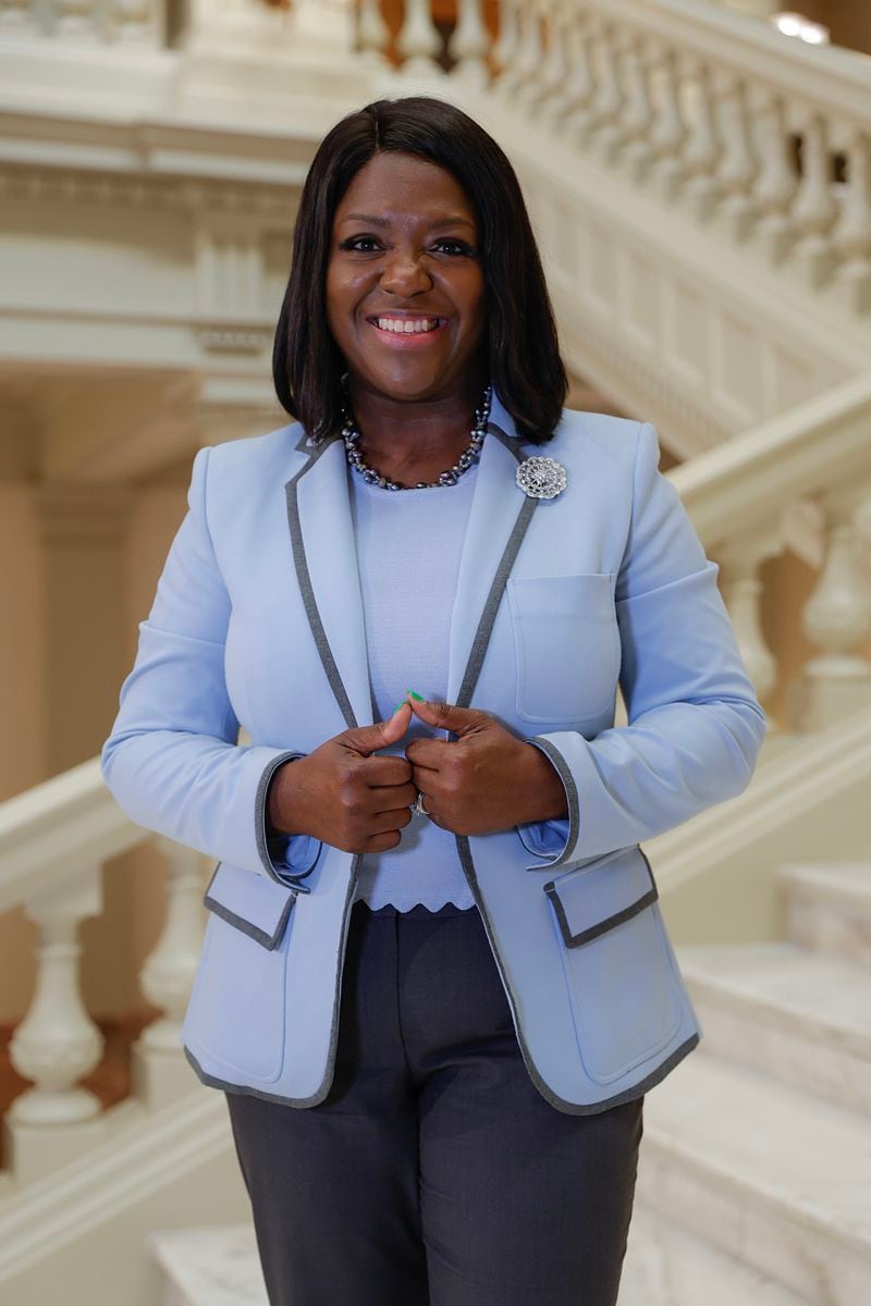 Sen. Tonya Anderson (D-Lithonia) poses for a portrait at the Georgia State Capitol on Monday, March 27, 2023.  (Natrice Miller/ natrice.miller@ajc.com)