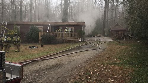 A man was burned in a Sunday fire in the 3900 block of Flat Creek Road.