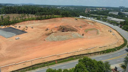 Work has already begun at the Cobb County site for the new Braves stadium.