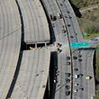 March 31,  2017 - Atlanta - A portion of I-85 remains closed because of Thursday's fire and bridge collapse. Aerial photos shot March 31, 2017.   BOB ANDRES  /BANDRES@AJC.COM