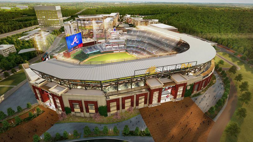 The Braves’ new stadium, SunTrust Park, opens next season. (Rendering/Braves)