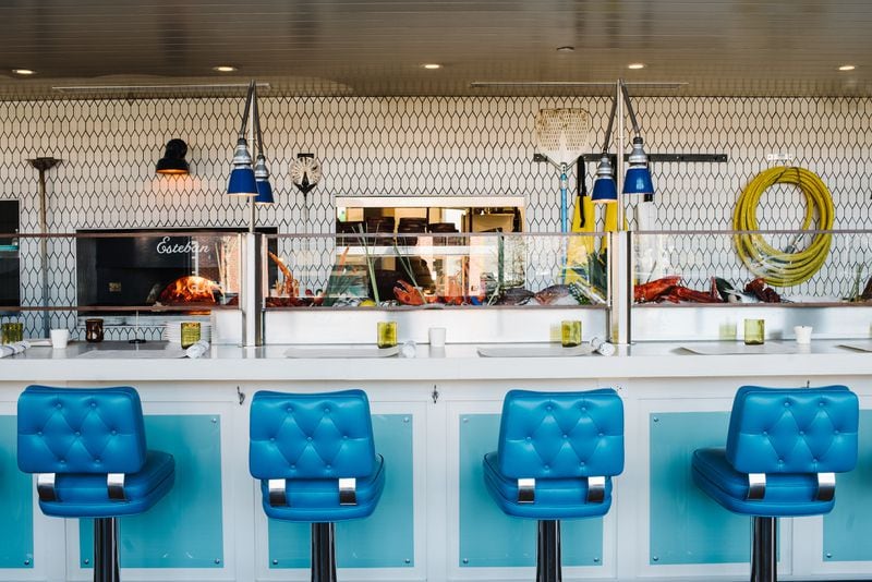 A Savannah seafood shack and a '70s-era rumpus room are some of the myriad influences brought to Ford Fry's BeetleCat, designed by Atlanta's Elizabeth Ingram.
(Courtesy of BeetleCat / Andrew Thomas Lee)