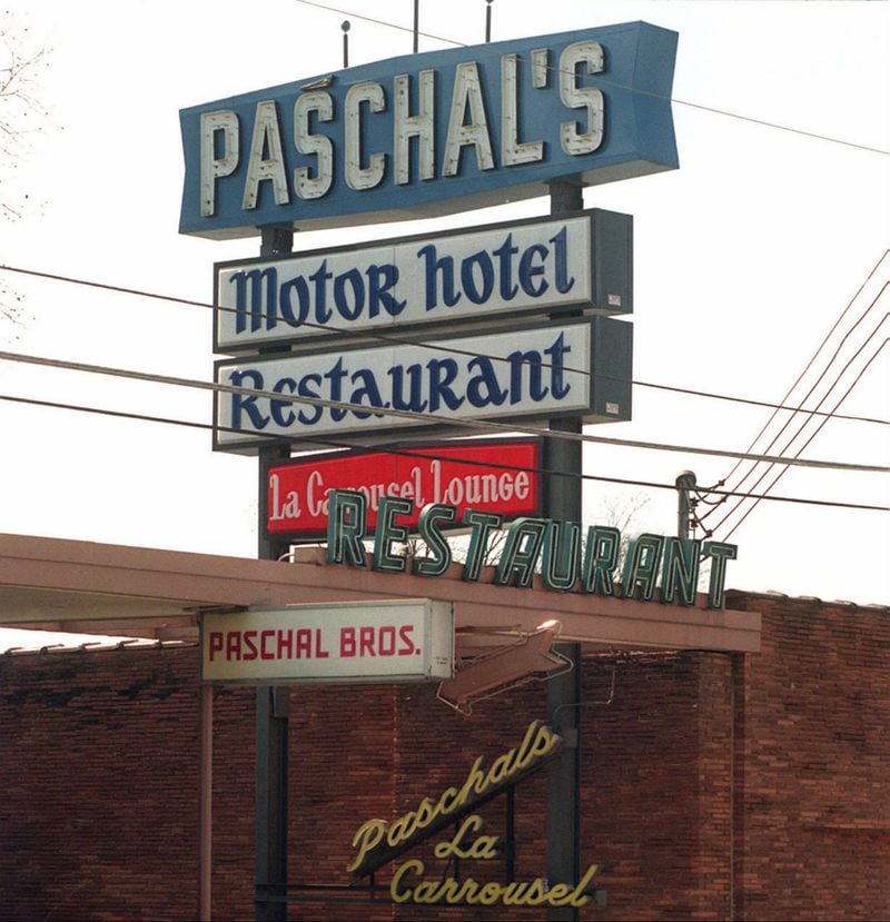 Paschal’s Motor Hotel & Restaurant has a long history in Atlanta. It was one of the Atlanta restaurants listed in "The Negro Motorist Green Book." This photo was taken when it was on MLK Jr. Drive in 1992. AJC FILE PHOTO