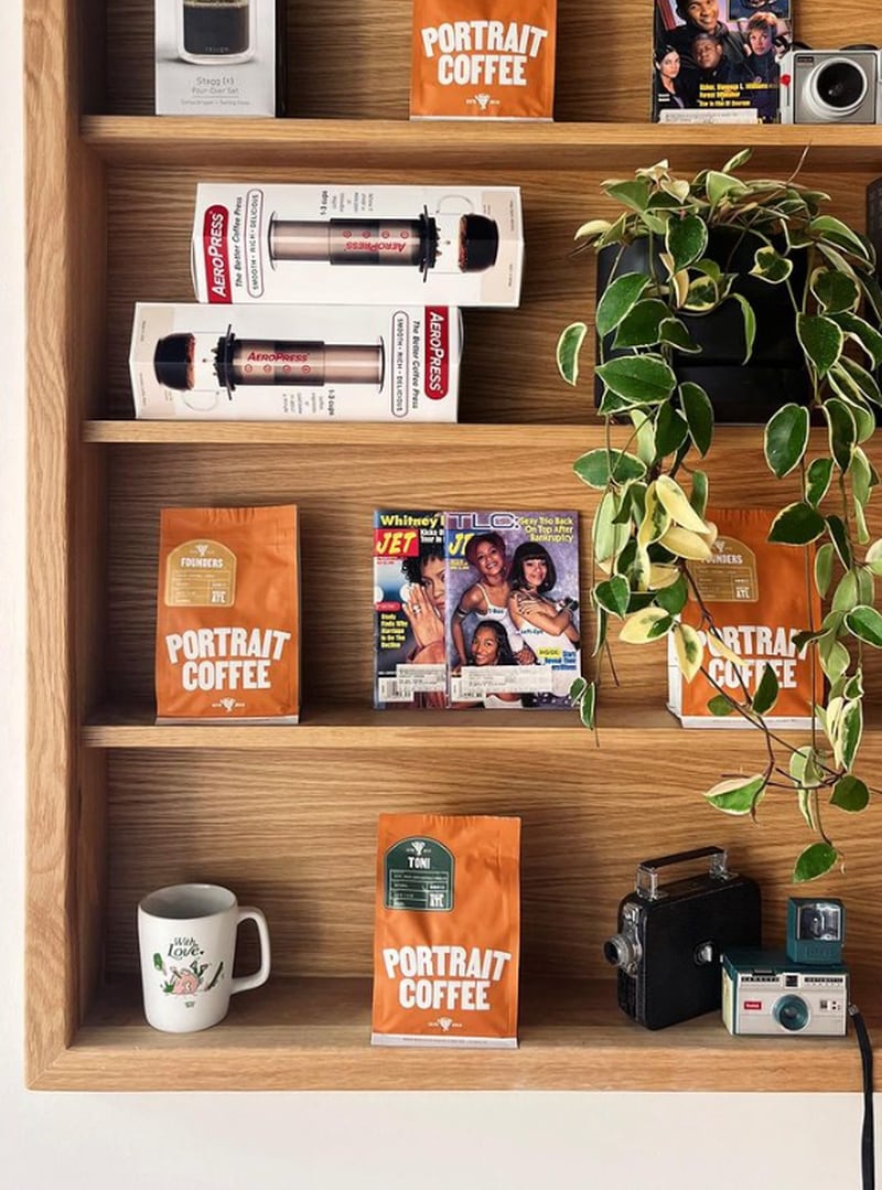 The merchandise wall at Portrait Coffee / Courtesy of Portrait Coffee