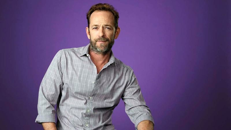 FILE - In this Aug. 6, 2018, file photo, Luke Perry, a cast member of the CW series ‘Riverdale,’ poses for a portrait during the 2018 Television Critics Association Summer Press Tour in Beverly Hills, Calif. 