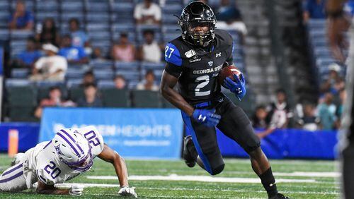 Georgia State receiver Terrance Dixon makes one of eight catches against Furman.