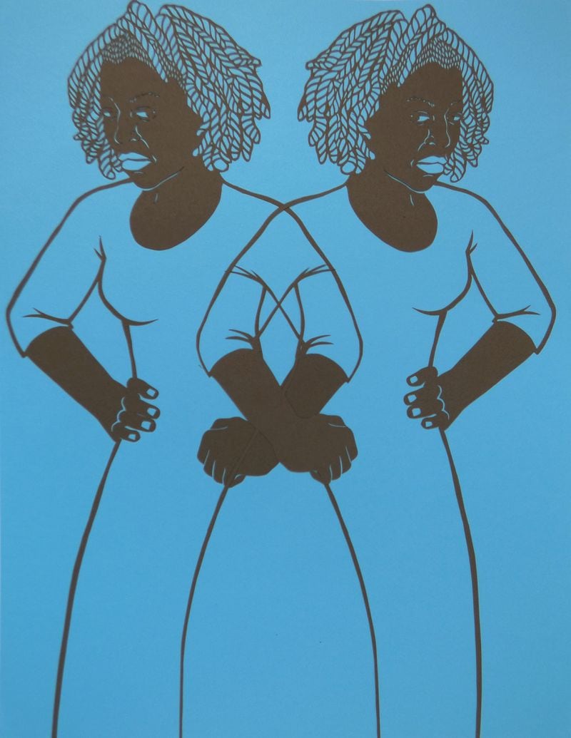 This papercut from Atlanta artist Jerushia Graham is part of her new show "Freedom Isn't Free" at Callanwolde Fine Arts Center.