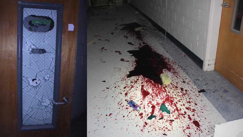 Authorities are searching for the suspects who broke into and vandalized an elementary school in Peachtree City.
