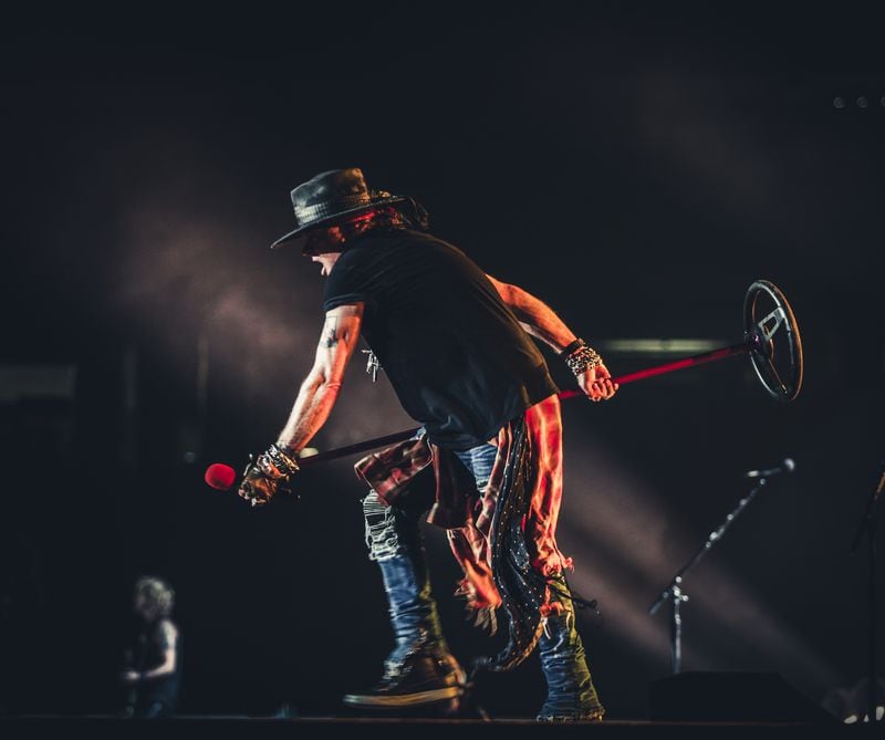 Axl Rose still has his rock star moves. Photo: Katarina Benzova