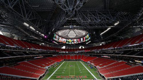 Falcons’ Mercedes-Benz Stadium in downtown Atlanta.