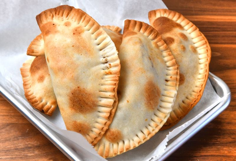 The Corn and Potato Empanadas at Papi Ali's are baked to keep them healthier. (Chris Hunt for The Atlanta Journal-Constitution)